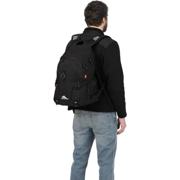 Black Outdoor Loop Backpack, Travel, or Work Bookbag with Tablet Sleeve Bags - Picture 4 of 6